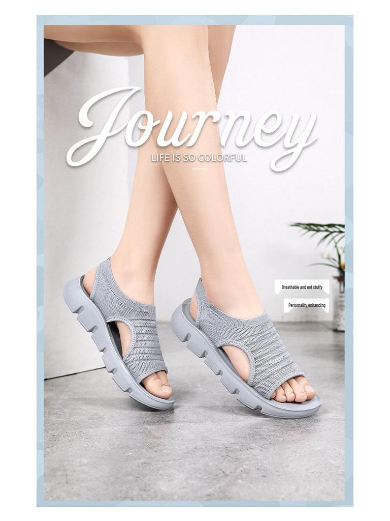 Women's Summer Breathable Hollow Sandals - Soft Sole, Comfortable Mom Shoes