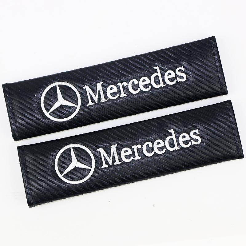 DAR4 2Pcs Car Seat Belt Pad Safety Belt Shoulder Cover Protection For Mercedes Benz W210 W211 W212 W221 W222 A C E G S R CLS CLA CLK