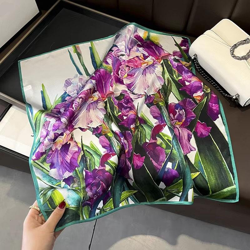New 100% Natural Real Silk Scarf Fashion Women Summer Beach Small 53*53cm Neck Scarves Shawl Bandana Hijab Pashmina Poncho 2026