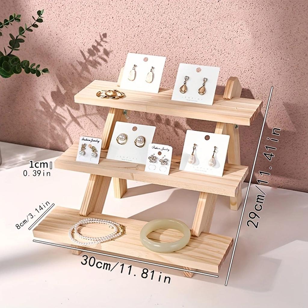 Wooden display rack, ear stud rack, perfume, jewelry, ear ring storage rack, desktop small commodity display rack