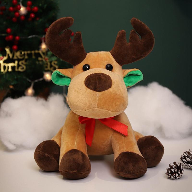 

Christmas Elk Stuffed Plush Playthings Xmas Tree Plush Dolls Noel Navidad Desktop Ornament Merry Christmas Decors Ideal For Children Gifts 25CM
