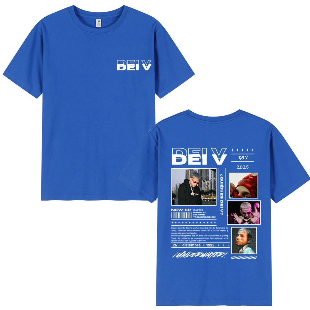 Rapper Dei V Quien Es Dei V? Tour 2025 T-shirts Men Women Hip Hop Oversized Music T-shirt Classic O-Neck Loose Unisex T Shirt