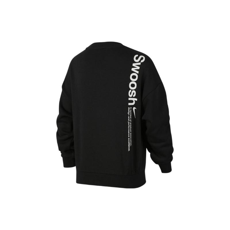 Nike Sweatshirt Letter Logo Print Crewneck Pullover Kids Tops Black FD0150-010