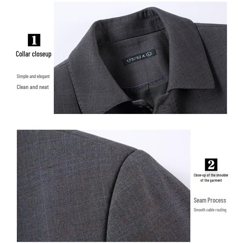 ROMON Men's Mid-Length Business Casual Trench Coat