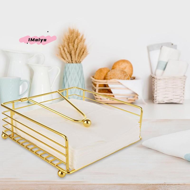 M-1Pc Rustic Metal Napkin Holder Square Paper Organizer For Kitchen Home Restaurant Cafes - Tabletop Decorative Napkin Holder