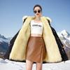 Winter New Wool Cotton Clothes Medium and Long Women's Removable Imitation Raccoon Hair Liner Thickened Large Size Imitation Fur Jacket