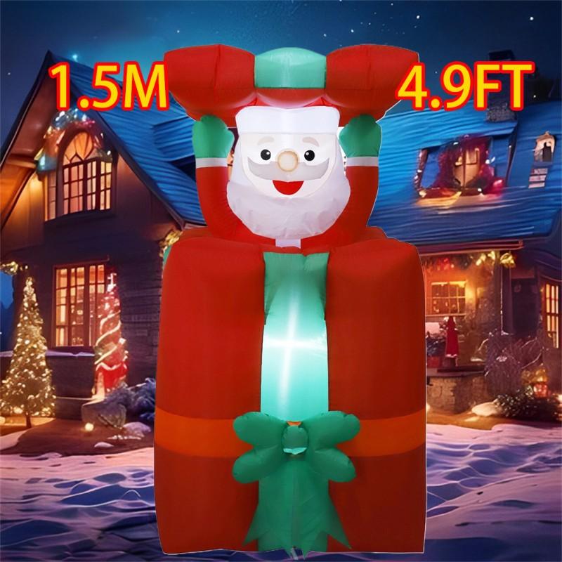 Christmas Inflatable Style Decoration Built-in LED Lights Inflatable Model Outdoor Ornament Xmas Party New Year Garden Decor