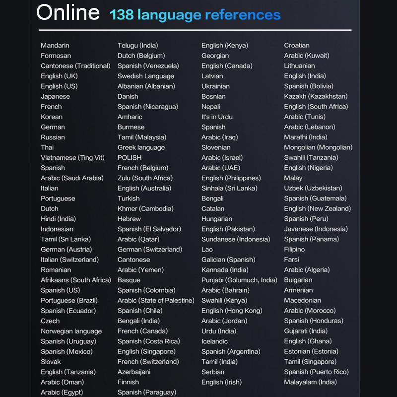Offline Translator Wifi Real Time Multi Language Translation Device Portable Instant Voice Translator Electronic Dictionary T17