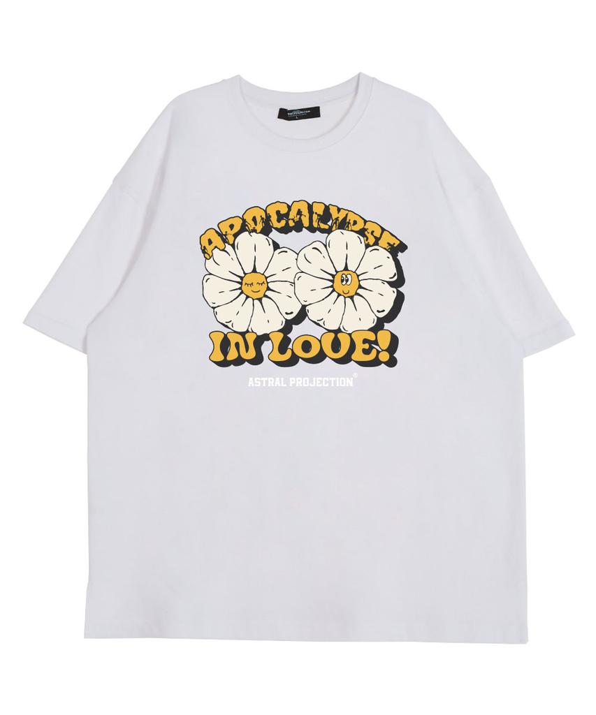 ASTRAL PROJECTION Apocalypse Daisy Round Neck 15-Count Cotton Short Sleeve T-Shirt_White