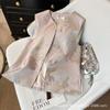 Spring 2025 Jacquard button-up sleeveless vest retro high-end temperament top