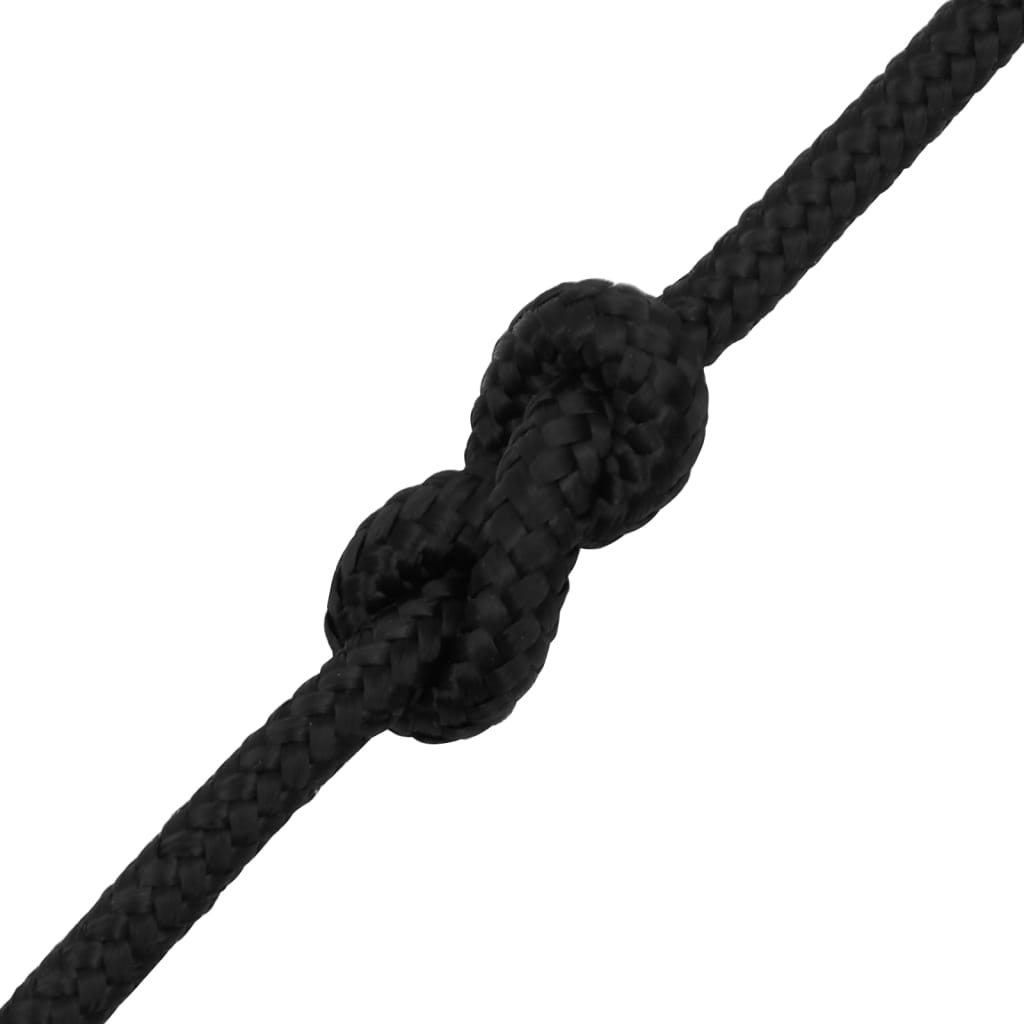 Vidaxl Linka Żeglarska, Czarna Jednolita, 10 Mm, 500 M, Polipropylen