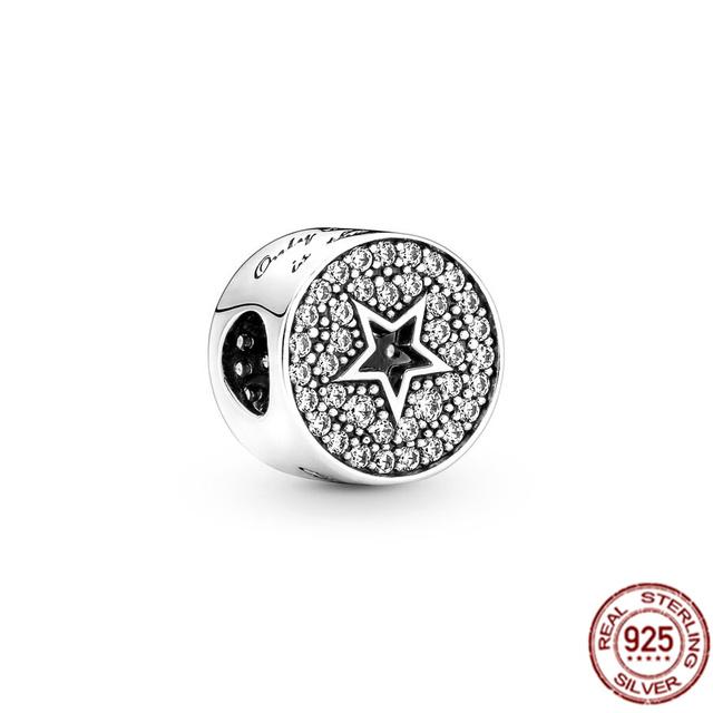 

Сверкающие снежинки из стерлингового серебра 925 пробы, квадратные очаровательные бусины с ровными сердечками, подходят для оригинального модного браслета, ювелирное изделие, подарок