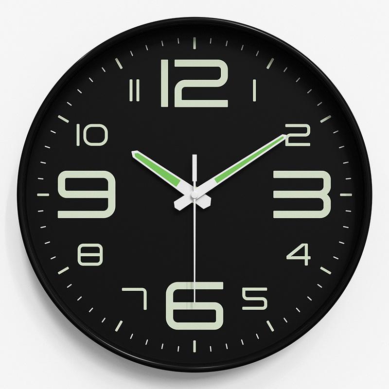 Luminous Wall Clock Silent Clock Home Living Room Clock Wall Hanging Simple Quartz Clock Cloc 25CM