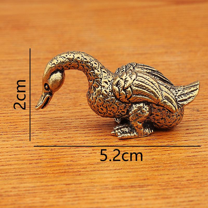 Brass Retro Delicate Duck Figurines Unique Solid Copper Animal Crafts Household Decorations for Wedding Party Anniversary Day