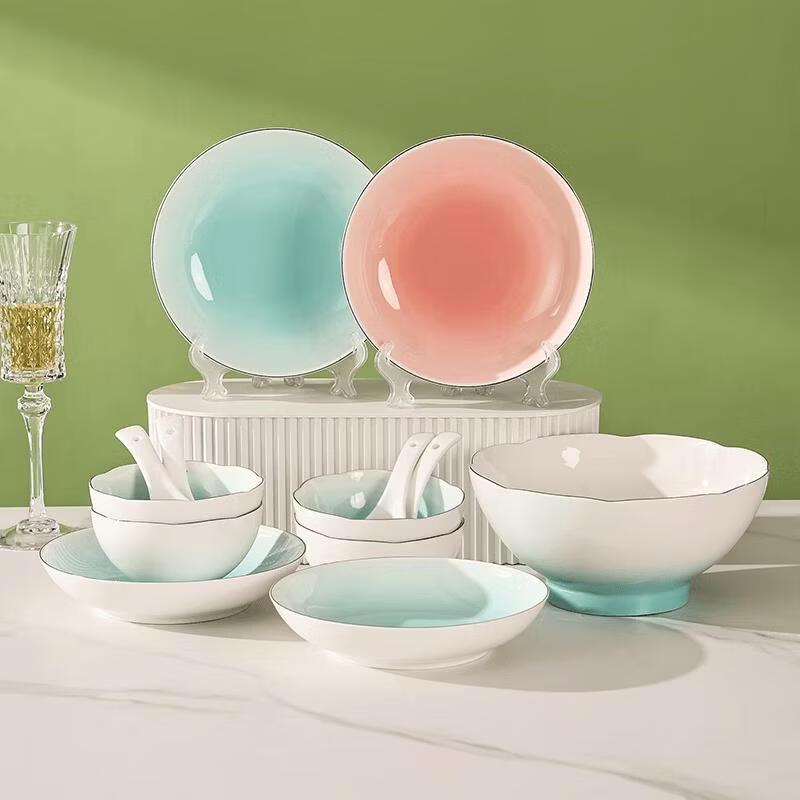 Hao Ai Jia Serene Time 13-Piece Ceramic Dinnerware Set