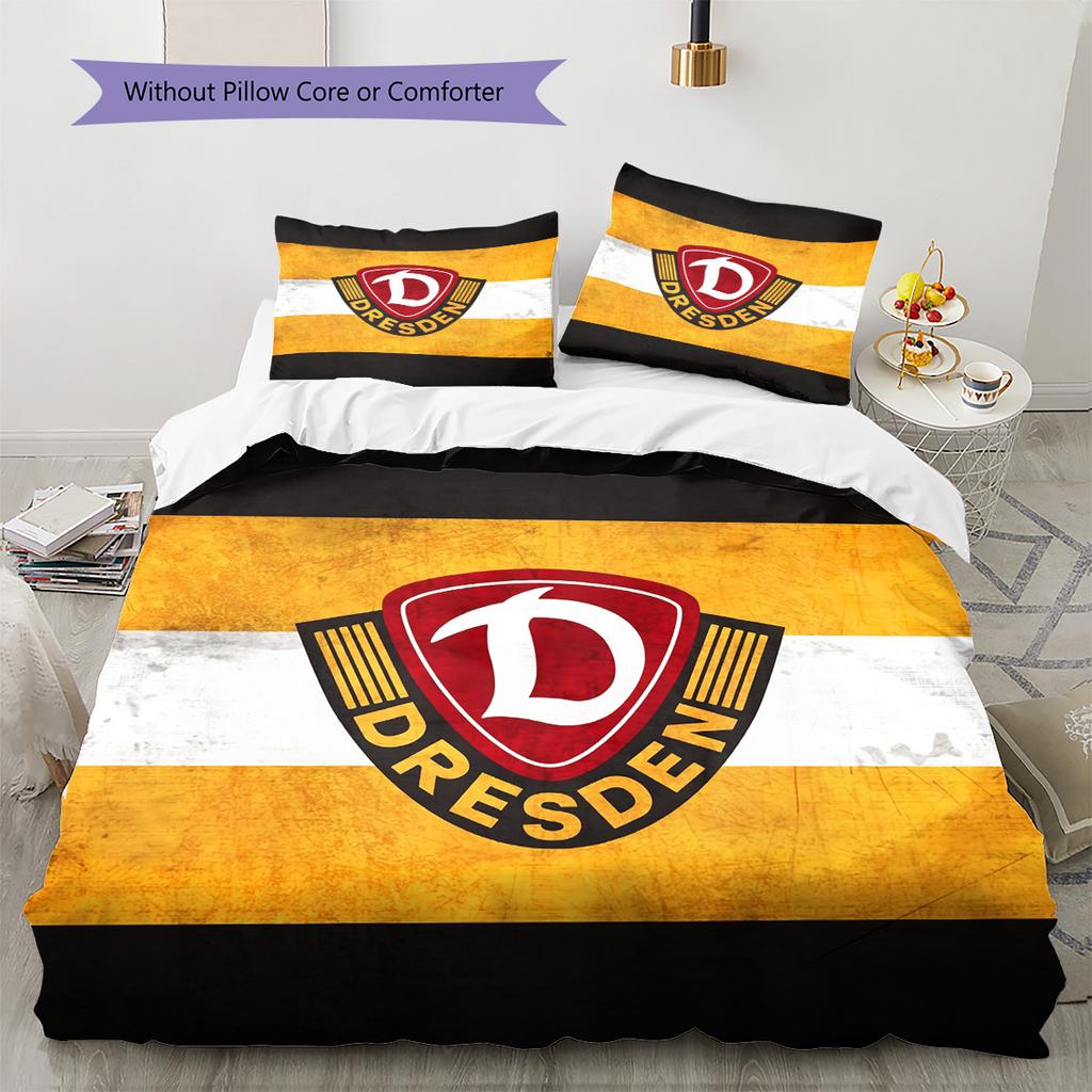 Dynamo Dresden Muster Bettwäsche Bettdecken-Set Heimdekoration Geschenk (1 Bettbezug + 2 Kissenbezüge (ohne Füllung))