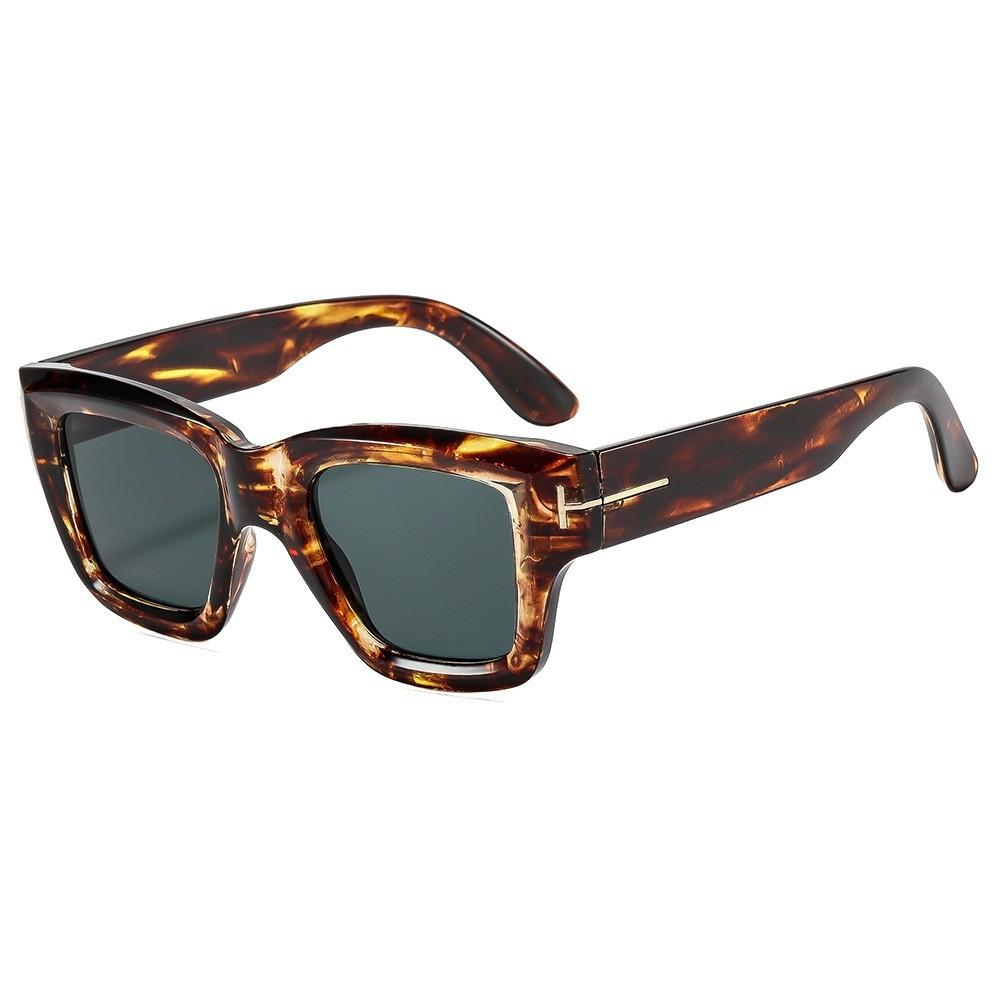 Square Vintage Uv400 Sun Glasses With Full Frame Pc Structure For Summer Outdoor Wear