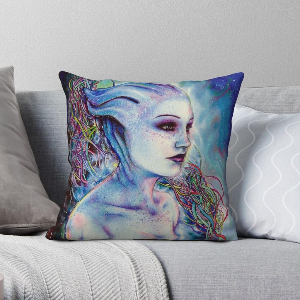 Mass Effect Liara T'Soni Square Pillowcase Polyester Linen Velvet Creative Zip Decor Room Cushion Cover Wholesale 18"