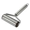 Rodillo de acero inoxidable de doble cabezal antiadherente para masa de repostería, ideal para preparar dumplings, fideos, pizzas y pasteles.