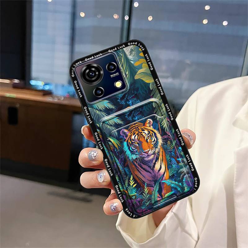 Card Slot Silicone Phone Case For ZTE Blade V50 Vita Fashion Design Dirt-resistant Waterproof Durable Anti-dust Card Bag