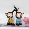 Enchanting Resin Synthetic Fairy Couple Figurine Perfect For Decor Desktop