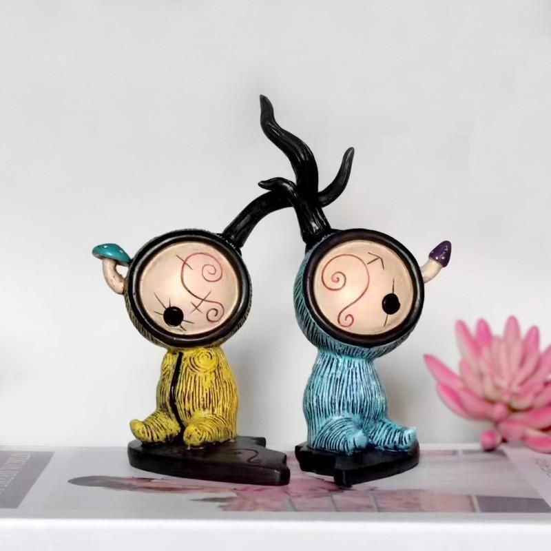 Enchanting Resin Synthetic Fairy Couple Figurine Perfect For Decor Desktop