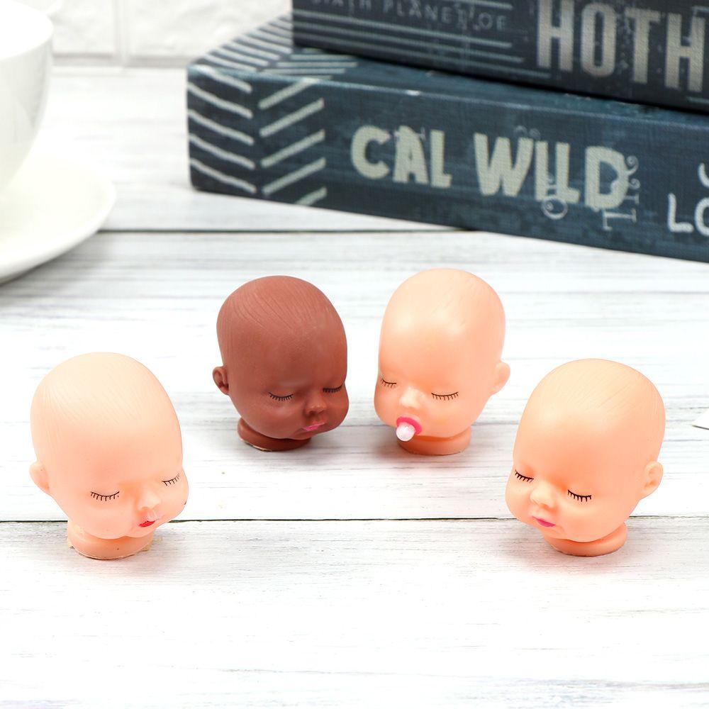 10PCS Sleeping Baby Mini Doll Heads Red Pink Lips With Nipple Feeder Face Toy Parts DIY Accessories Handmade Material Craft