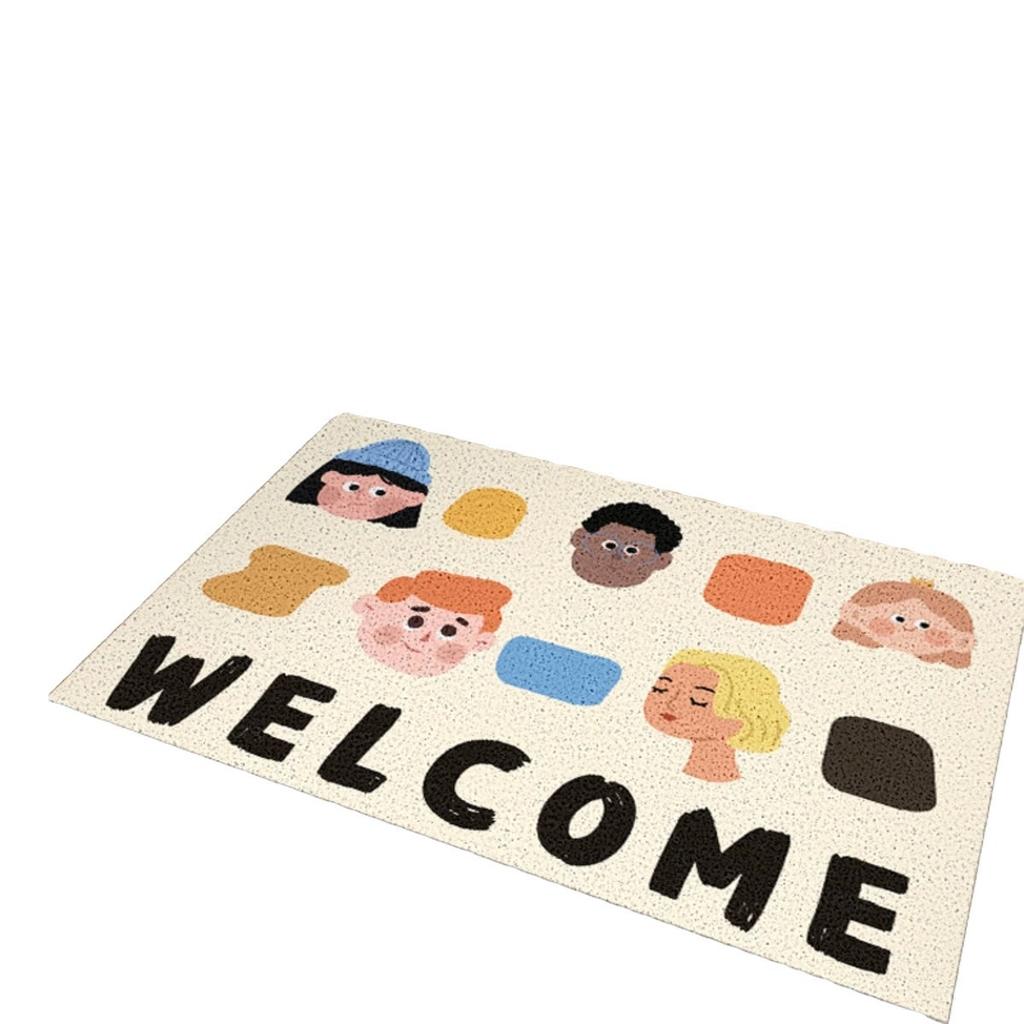 Ins Style Household Entrance Entrance Door Floor Mat, Entrance Door Silk Circle Cartoon Door Foot Mat, Foyer Rubbing Soil Floor Mat