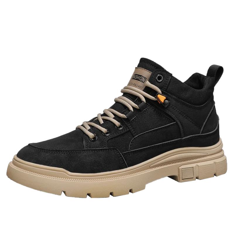 

Модные новые мужские рабочие ботинки, повседневные ботинки для мужчин, защитные ботинки для походов, противоскользящие, популярная модель, износостойкая мужская обувь 44 чёрный