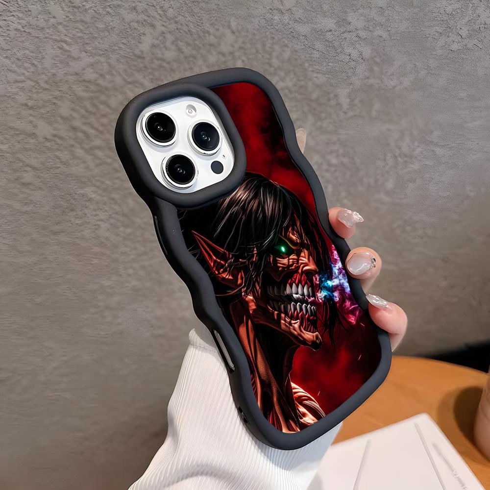 

AOT Eren Yeager Wavy Edge TPU Mobile Phone Case for iPhone 17 16 15 14 13 12 11 Air Pro Max Plus Colorful Cover iPhone17