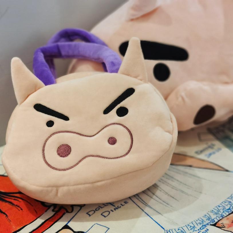 

Плюшевая сумка-тоут на осень/зиму: Милый мультяшный дизайн Шин-чана для детей, студентов и женщин 22*16*10cm