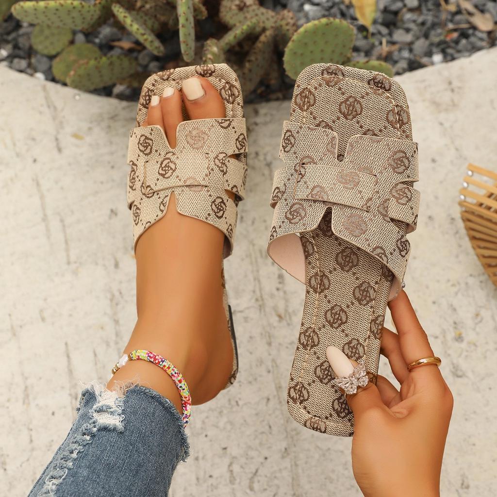 Designer Denim Slippers for Women Shoes Flat Sandals Peep Toe Ladies Casual Slides Female Beach Slippers Woman Luxury Sandals