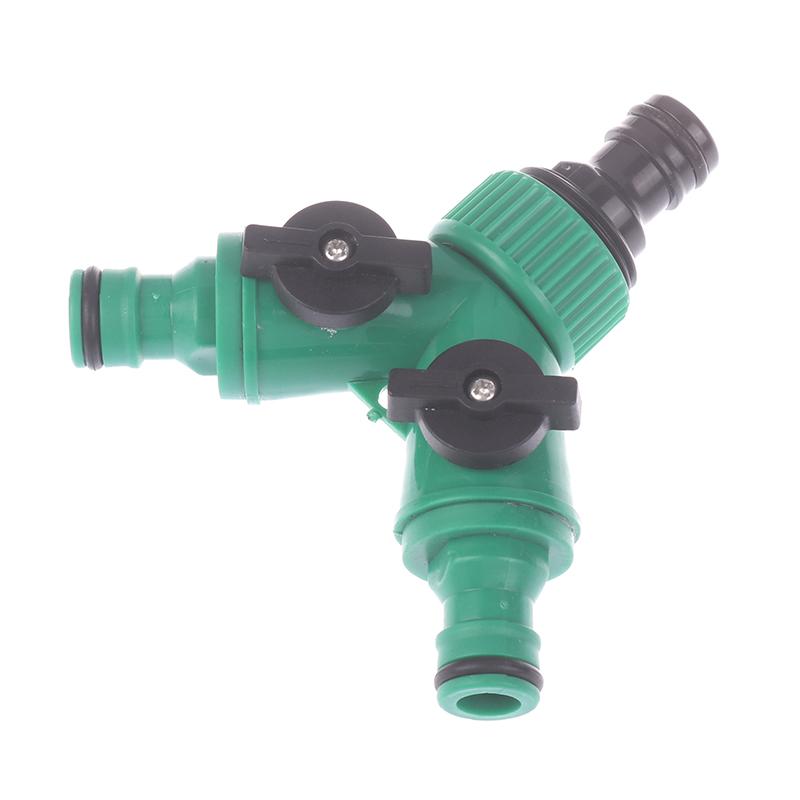 2 Way Garden Water Pipe Connectors Pipe Adapter Y Shape Hose Splitter Valve Three Way Plastic Valve With Switch