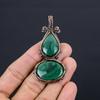 Malachite Pendant, 999 Copper Wire Wrapped Pendant Jewelry. Gift For Women Handmade Pendant Gemstone Jewelry