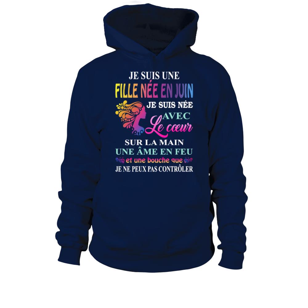 Buy Sweat à capuche Unisex Je suis une fille née en juin. Je suis née avec le cœur sur la main