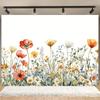 2D Flat Watercolor Wildflower Backdrop for Home Decor & Photo Booth