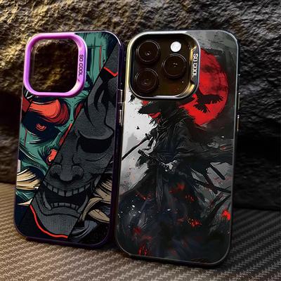 Custodia Samurai Faccia Fantasma per iPhone 17 16 15 14 13 12 11 Pro Max Plus 17 Air 16E X XR XS Max Bumper Rigido Antiurto Copertura Posteriore