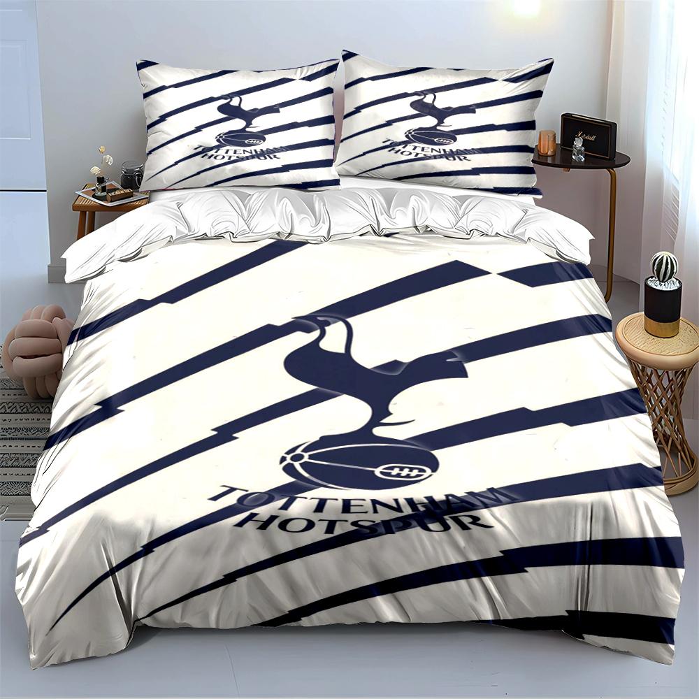 Tottenham Hotspur Bedding Set Bedding Set (1 Duvet Cover, 2 Pillowcases, Duvet Not Included)