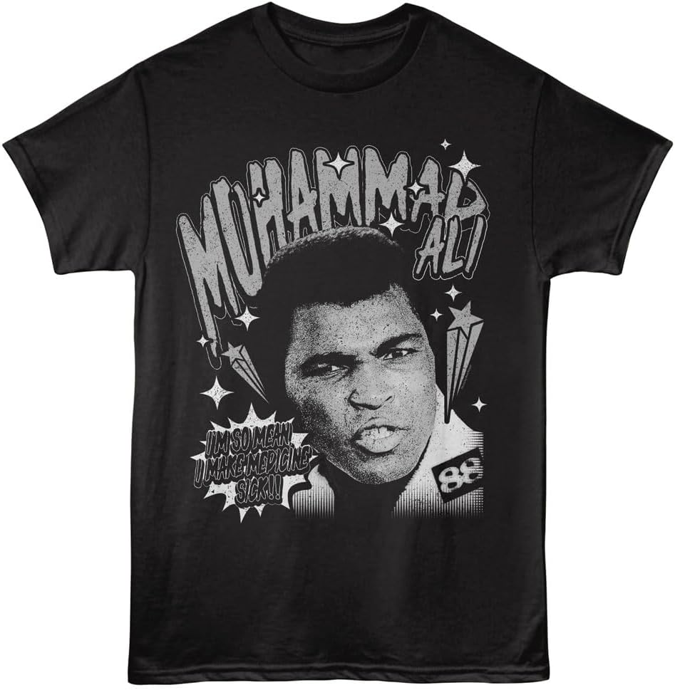 

Muhammad Ali T Shirt for Men & Women Vintage Goat Image Black Crew Neck Short Sleeve Tee, Boxing Tshirt S разноцветный