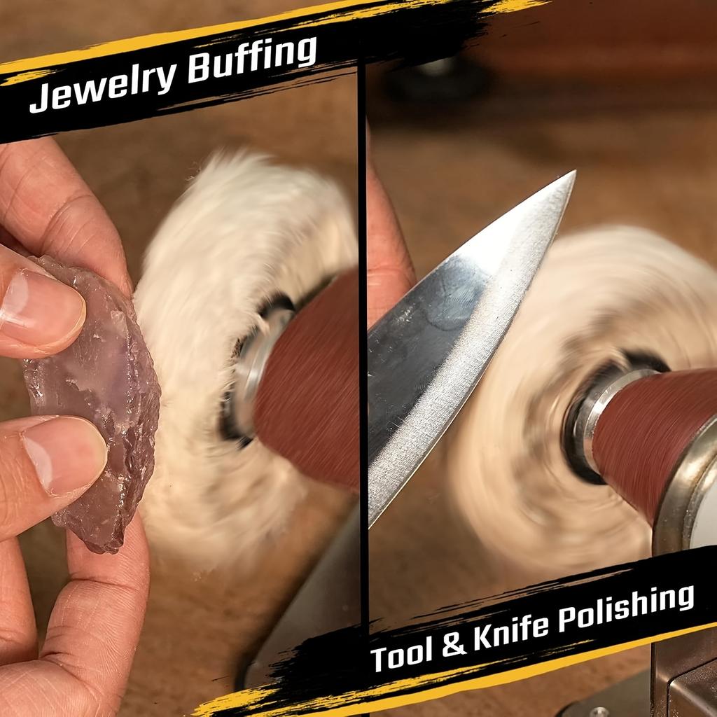 Mini Electric Belt Sander with 7 Adjustable Speeds & 10 Belts - Compact Grinder Sharpener Polisher Machine for Knife Making, Wood & Metal Working