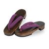 Geta Sandals for Plain F Thick Natural Rubber Burnt Paulownia Natural Wood [Amemari] Women's Yukata, Summer, Cotton-Linen, Size, Comfortable, Straps,