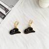 Pinkdudu Vintage Cowboy Hat Zinc Alloy Drop Earring Cute Glass Dripping Boots Hoop Earring Simple Trendy Earring PD2228