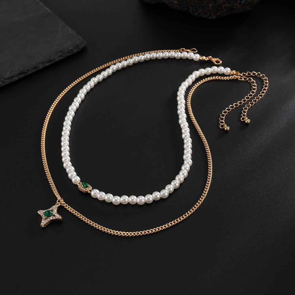 European and American Jewelry, Men's Pearl Extra-secret Chain Necklace Set, Trendy Hip-hop Style High-end Necklace Accessories