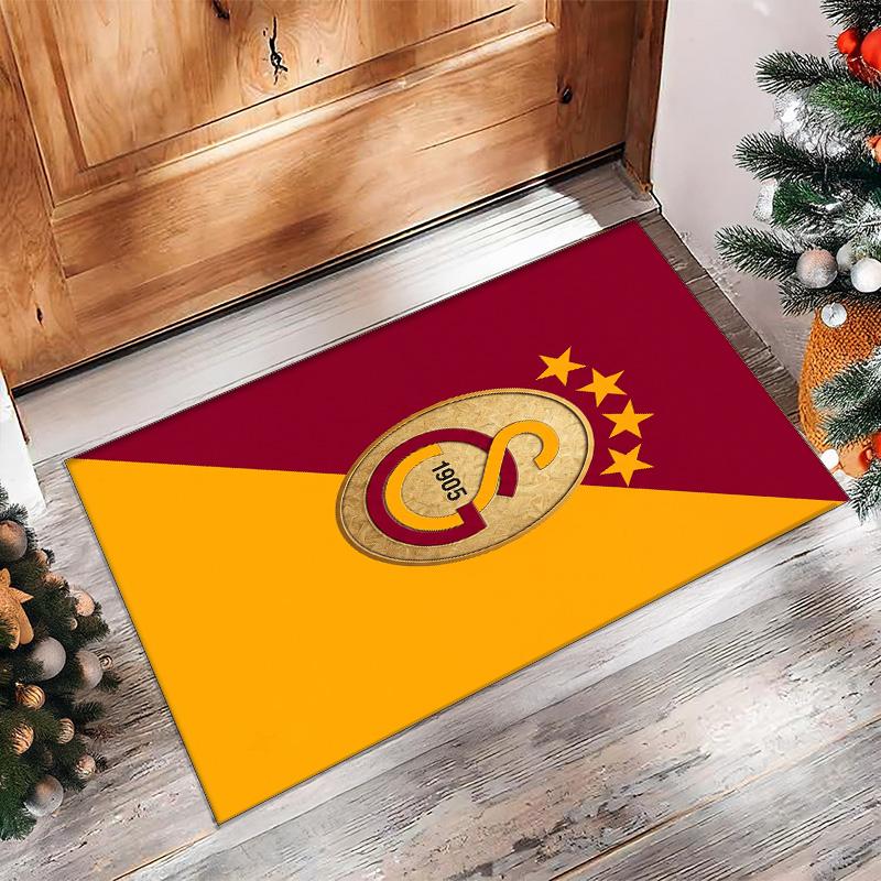 Tappeto Morbido Antiscivolo per Interni con Motivo Calcio Galatasaray FC Tappetino Decorativo Sportivo per Camera da Letto