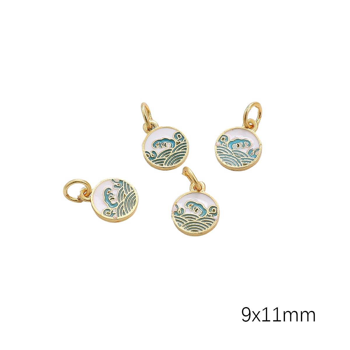 

Медный песок инкрустированный имитацией бирюзы Подвеска Шарм Аксессуары для DIY Изготовления Ювелирных Изделий Браслет Серьги Ожерелье 9x11mm 1pc