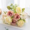 1Pc Artificial Flowers Wedding Home Bedroom Decoration Bridal Bouquet Garden Fake Silk Roses Hydrangeas Vase For Board Outdoors