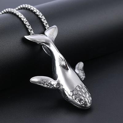 316L Stainless Steel Charms Whale Pendant Necklace Men's and Women's Simple Jewelry Necklace Gift Accessories