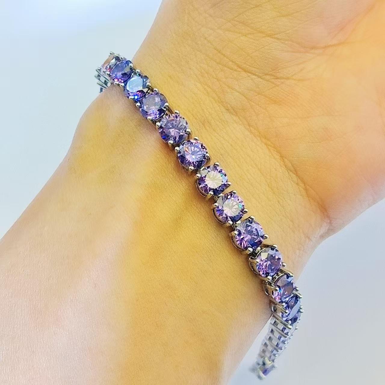 

Симуляция 6 мм Моцарелла Бриллиантовый Браслет Хип-Хоп Одинарный Ряд Теннисная Цепочка Трендовый Бренд Мужской Цирконовый Браслет copper gold-plated