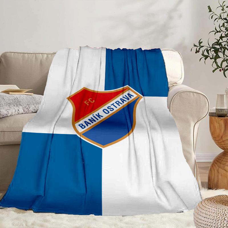 סמל Fc Banik Ostrava שמיכה ניידת/שמיכה רכה שמיכת מיטה מתאימה לנסיעות קמפינג חדרי מגורים משרדים ספות מתנות למעריצים