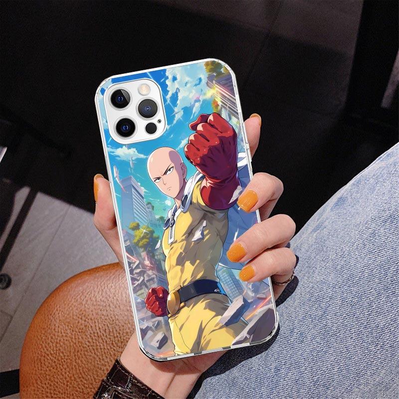 One P-Punch-Man Saitama King Phone Case For iPhone 13 12 Mini 11 Pro Max XS XR X SE 7 8 Plus 5S 5 6S 6 Gift Print Cover Fundas
